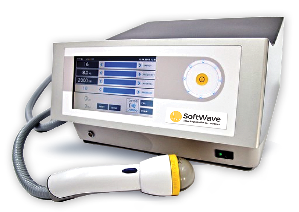 Shockwave Therapy for Pain — Delray Beach, FL Dr. Tyrance performing SoftWave shockwave therapy for pain at TOSM, Delray Beach, FL